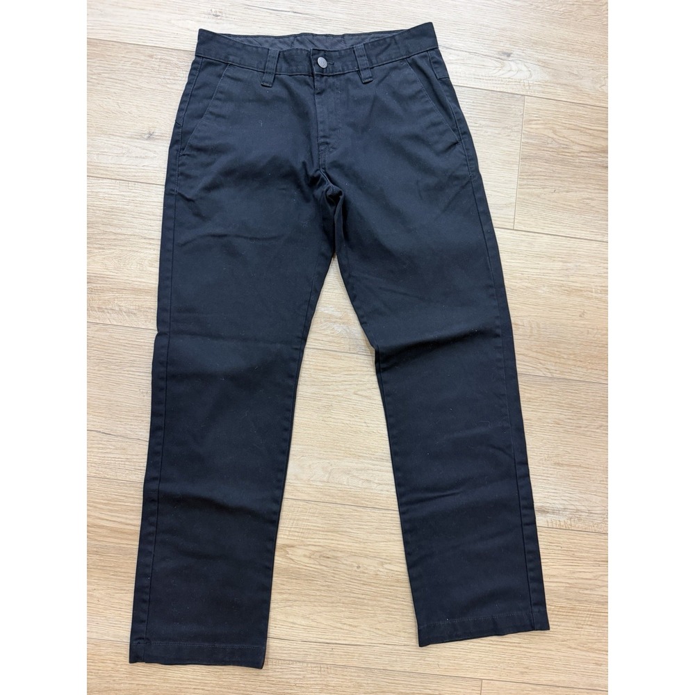 Volcom Mens Chino Pants Size 29 Fits 30x29 Black Straight Leg Skate Flat Front